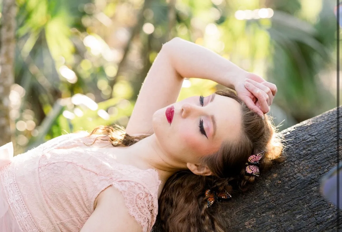 Client in a relaxed golden-hour portrait