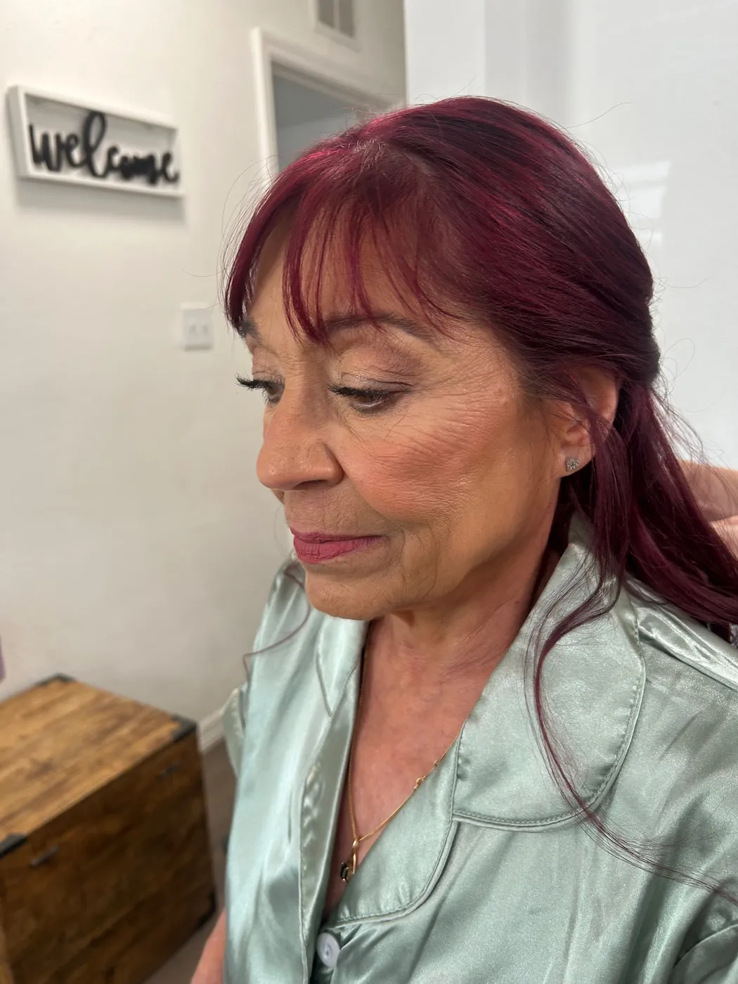 Client with glam makeup for an evening event