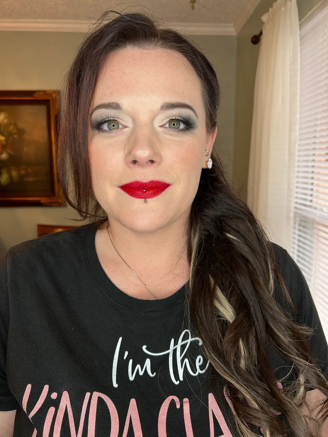Bold red lip makeup look