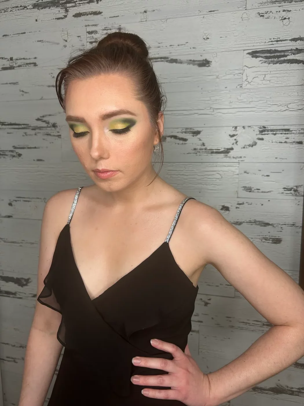 Client with elegant evening makeup