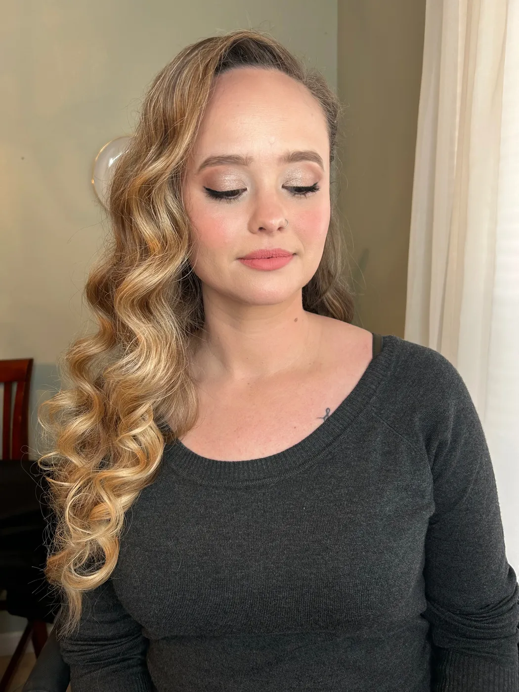 Bride with a full bridal makeup look